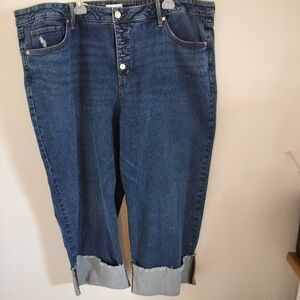 Ava & Viv High Rise Cuffed Straight Jean Sz 24 Casual Chic Vintage 90's